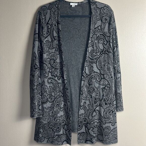 Beautiful open front J JILL paisley cardigan sweater size small Jill - Picture 1 of 7